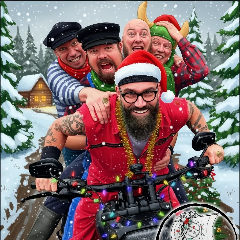 Plakat mit dem Titel der Veranstaltung mit einer weihnachtlichen Szenerie eines Wikingerhafens